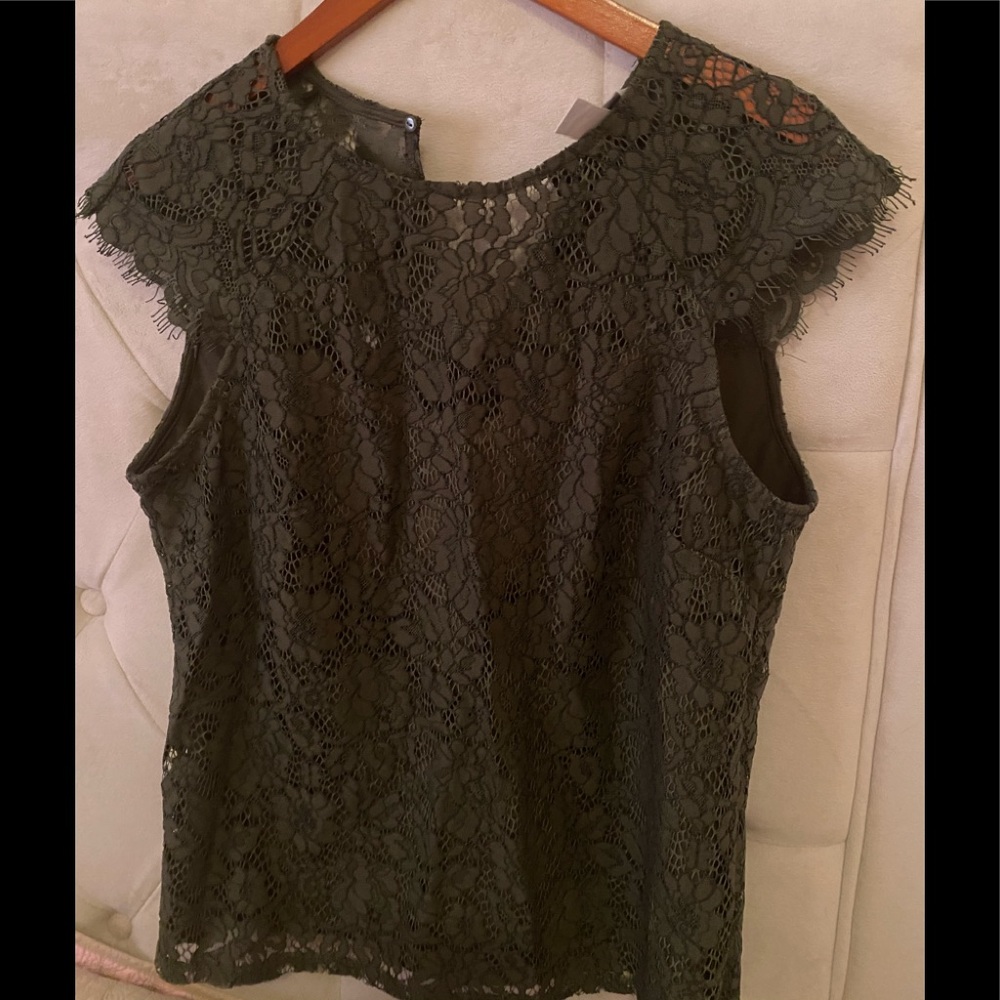 Gorgeous lace army green cap sleeve/eyelash fringe